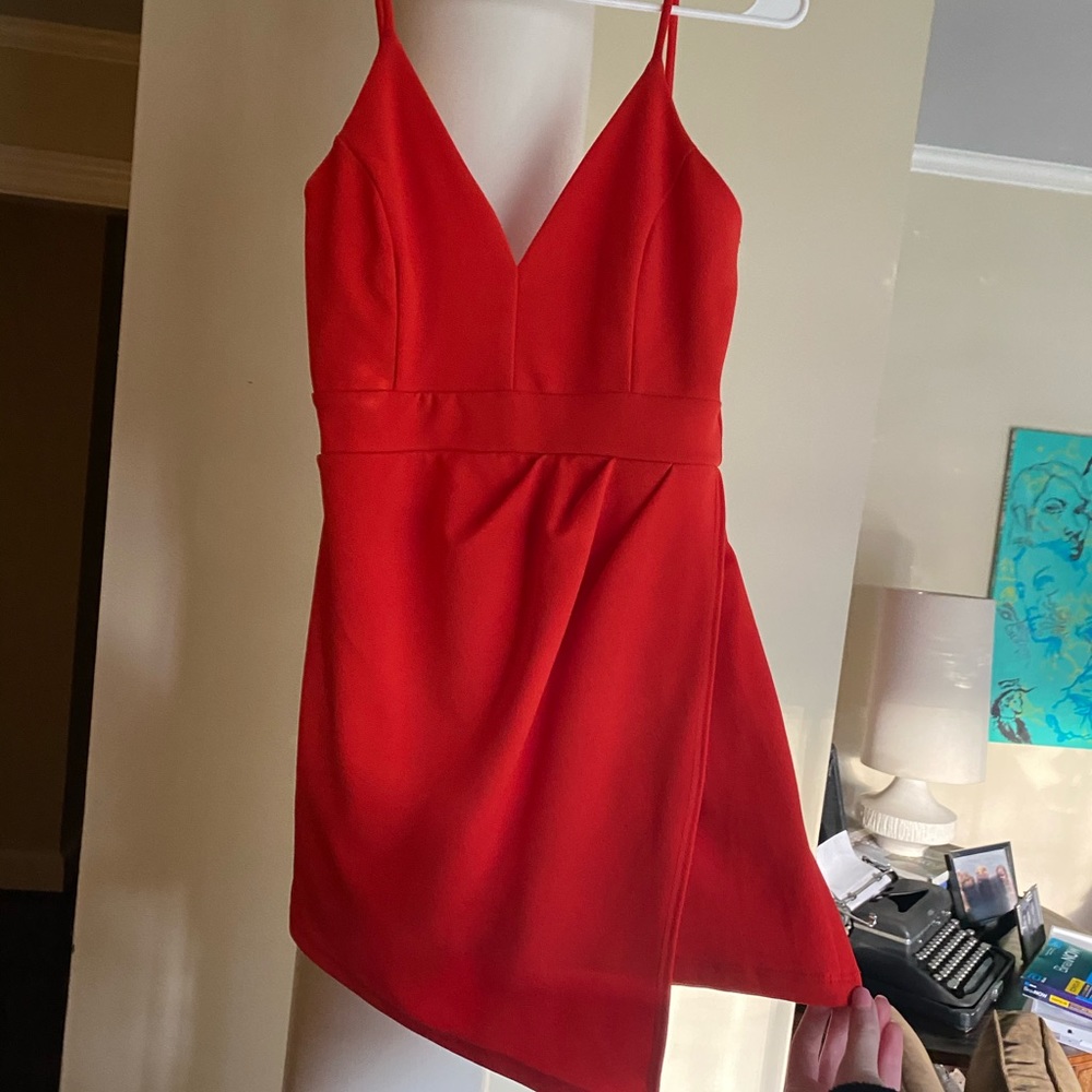 Red Asymmetrical Romper
